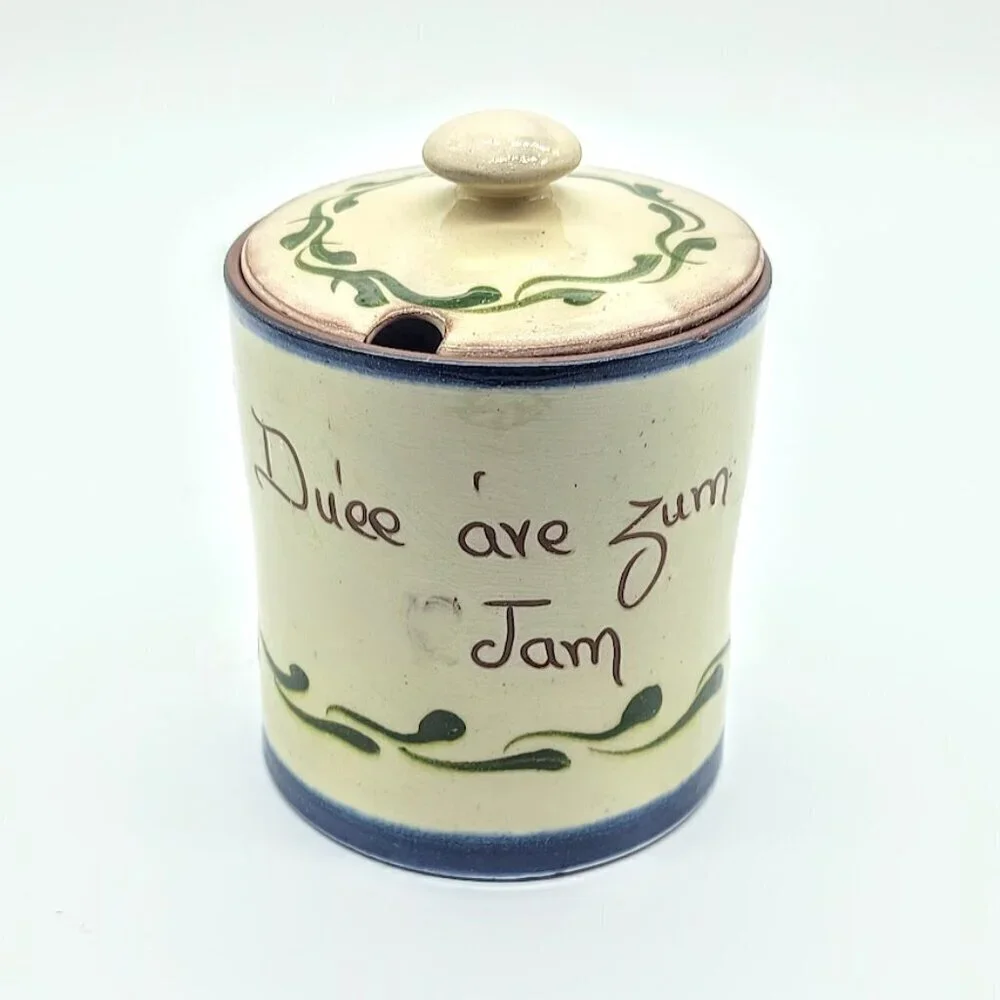 Vintage Aller Vale Devon England Pottery Covered Jam Jar